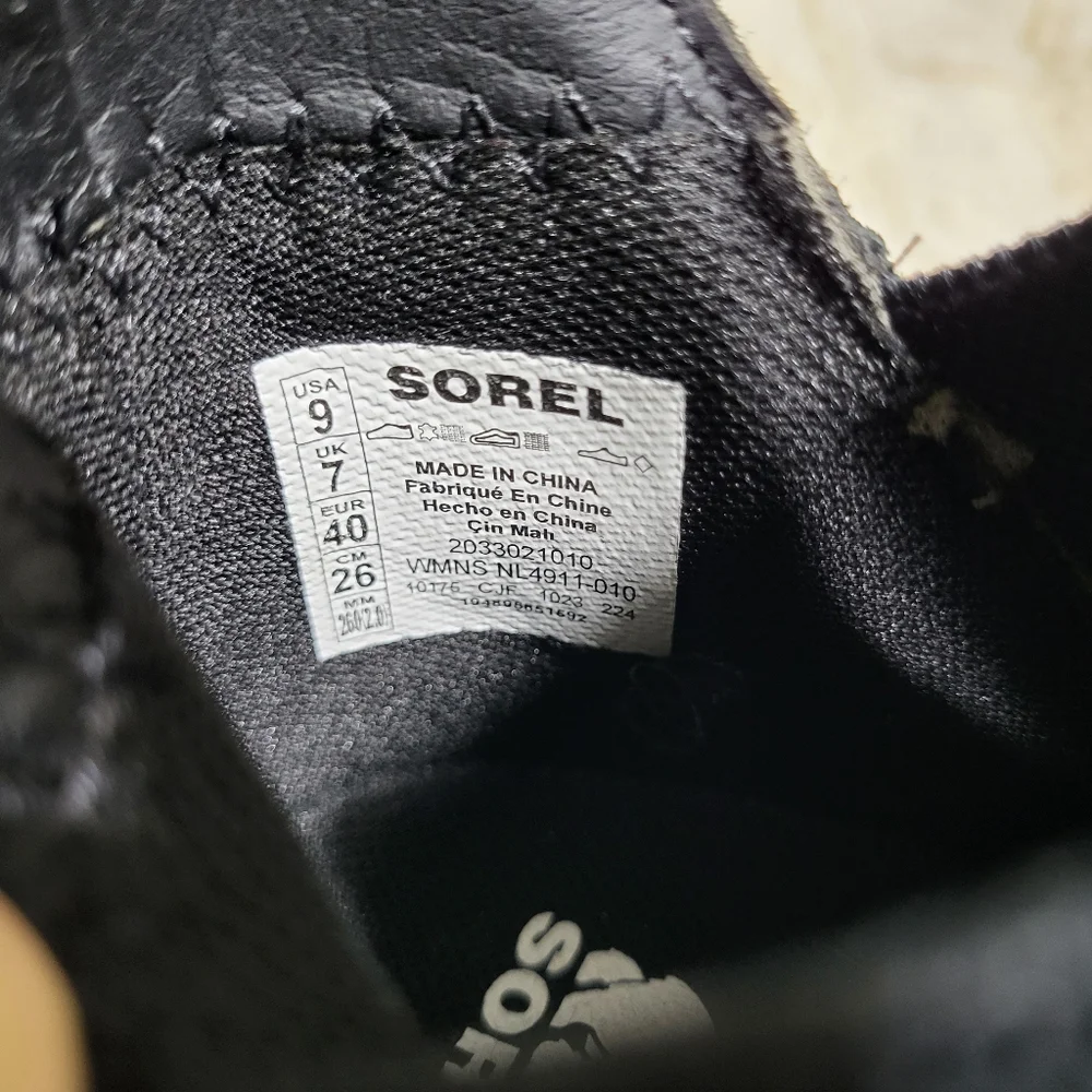 Sorel Out N About Slip On Wedge Bootie Size 9 Black Waterproof Suede Ankle Boots